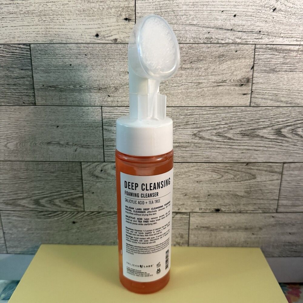 VALJEAN LABS DEEP CLEANSING Foaming Cleanser Salicylic Acid + Tea Tree 6oz New